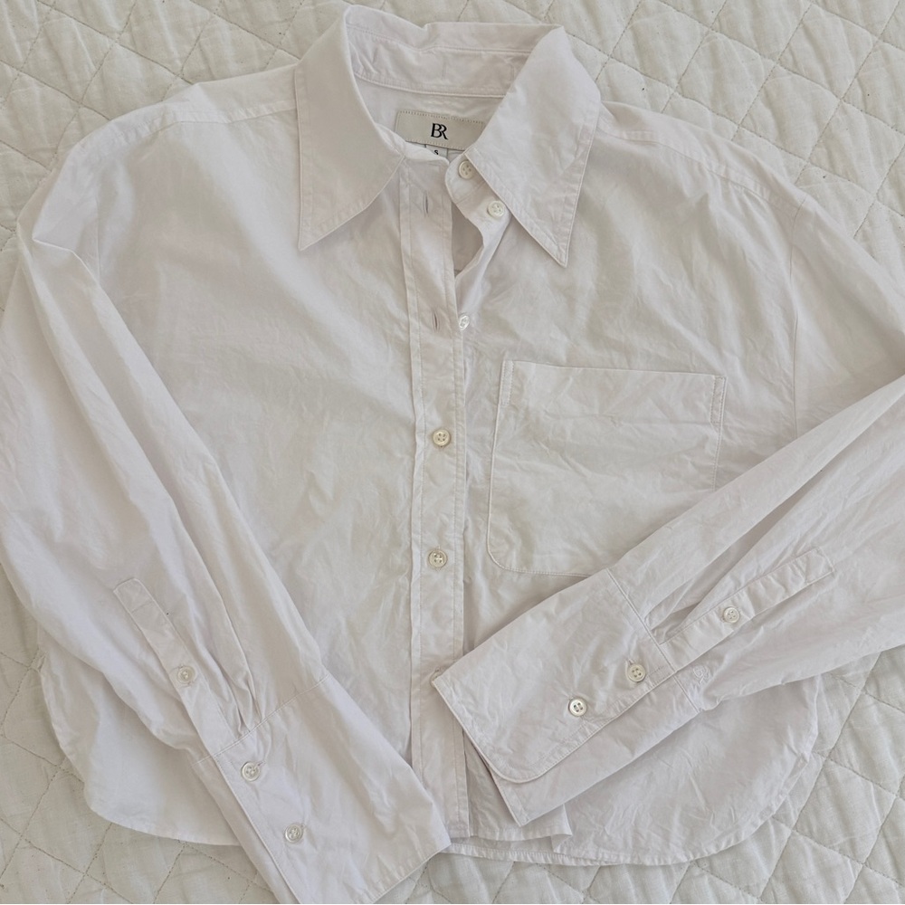 Banana Republic women’s boxy short white  Button Down Shirt